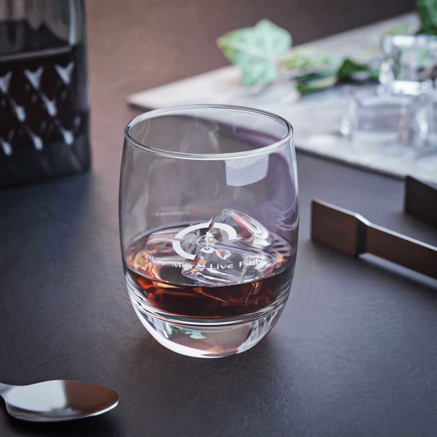 Play More Round Whiskey Glass