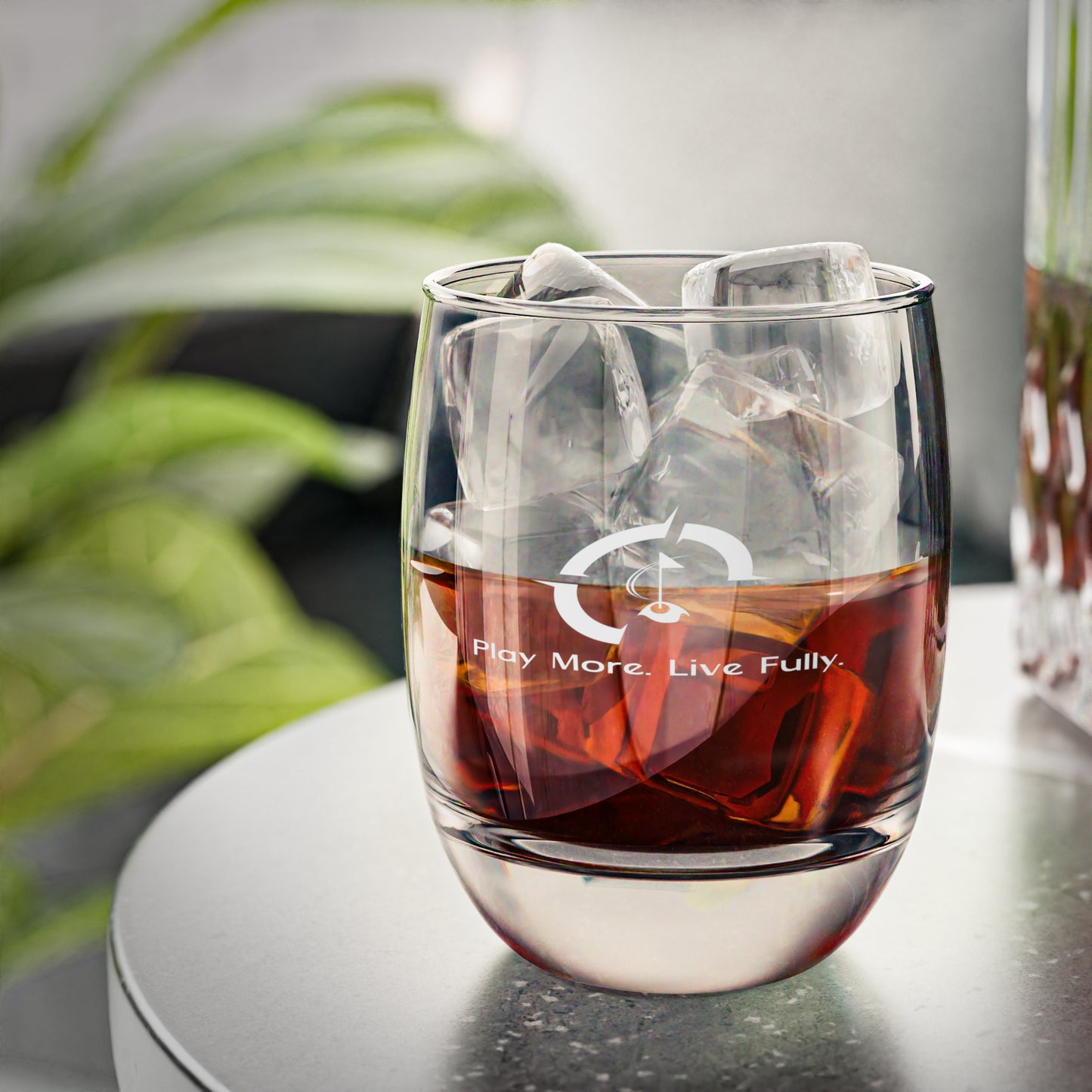 Play More Round Whiskey Glass